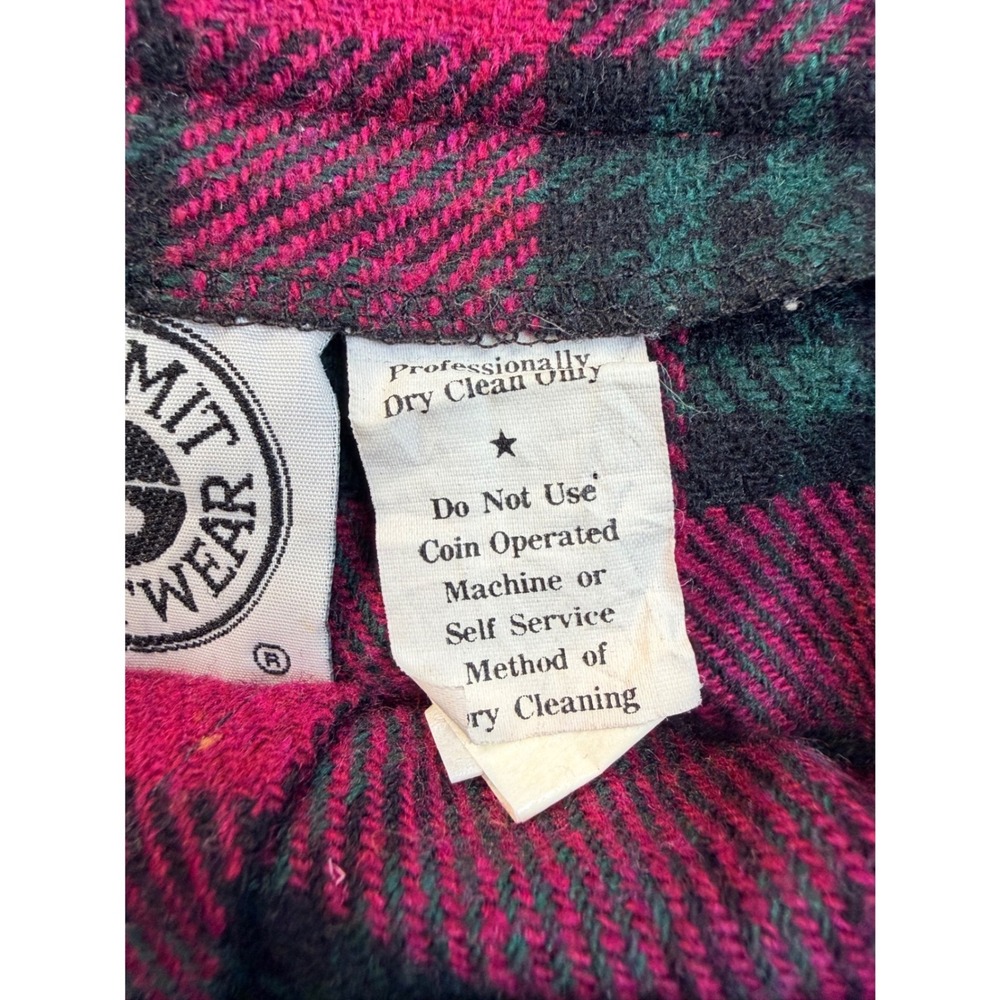 Vintage Summit Sportwear Wool Plaid Wrap Skirt Size 14 Red Green Kilt Greece Y2K - Picture 3 of 12